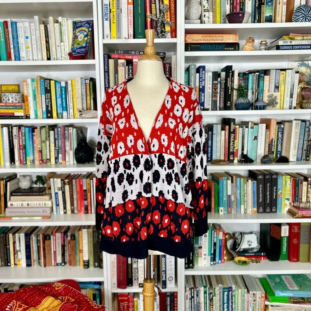 Cabi poppy print cardigan #6163 - Picture 5 of 9